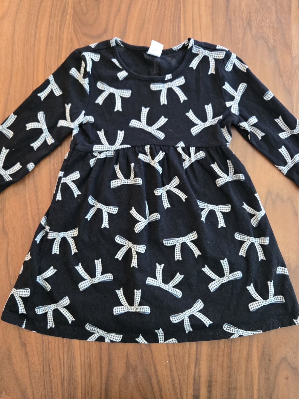 Old Navy Cute Black & White Bows A-Line Jersey Twirl Dress 3T
